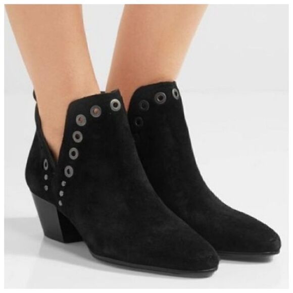 Sam Edelman Black Suede Leather Studded RUBIN Ankle Boots - Picture 1 of 7